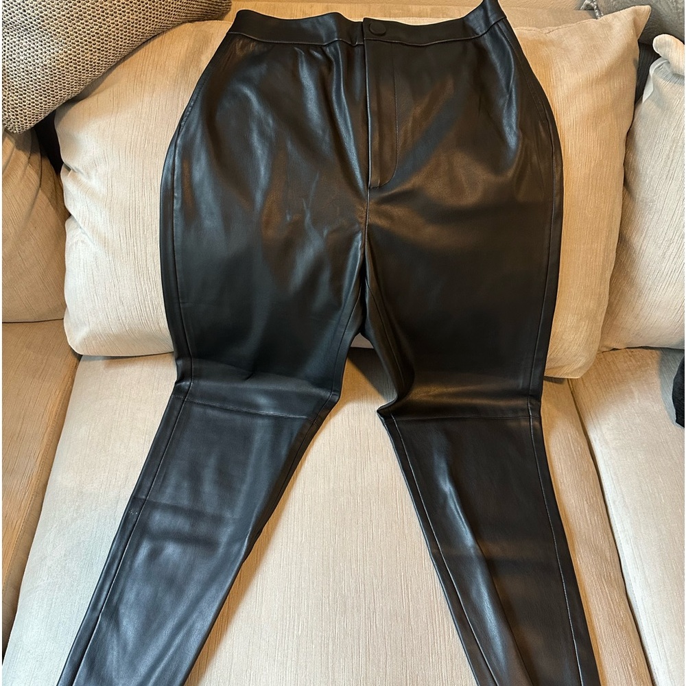 Zara Black Faux Leather Pants